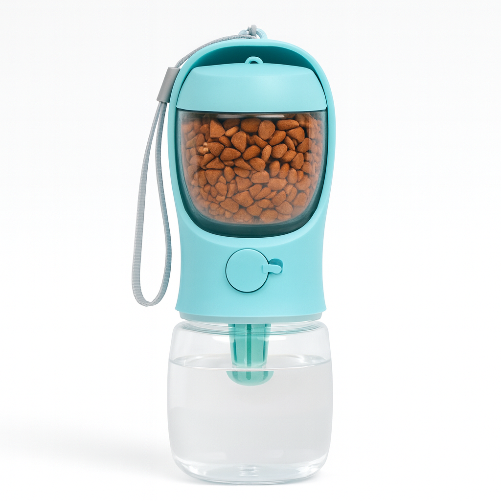 Portable 2 in 1 water bottle and food storage device