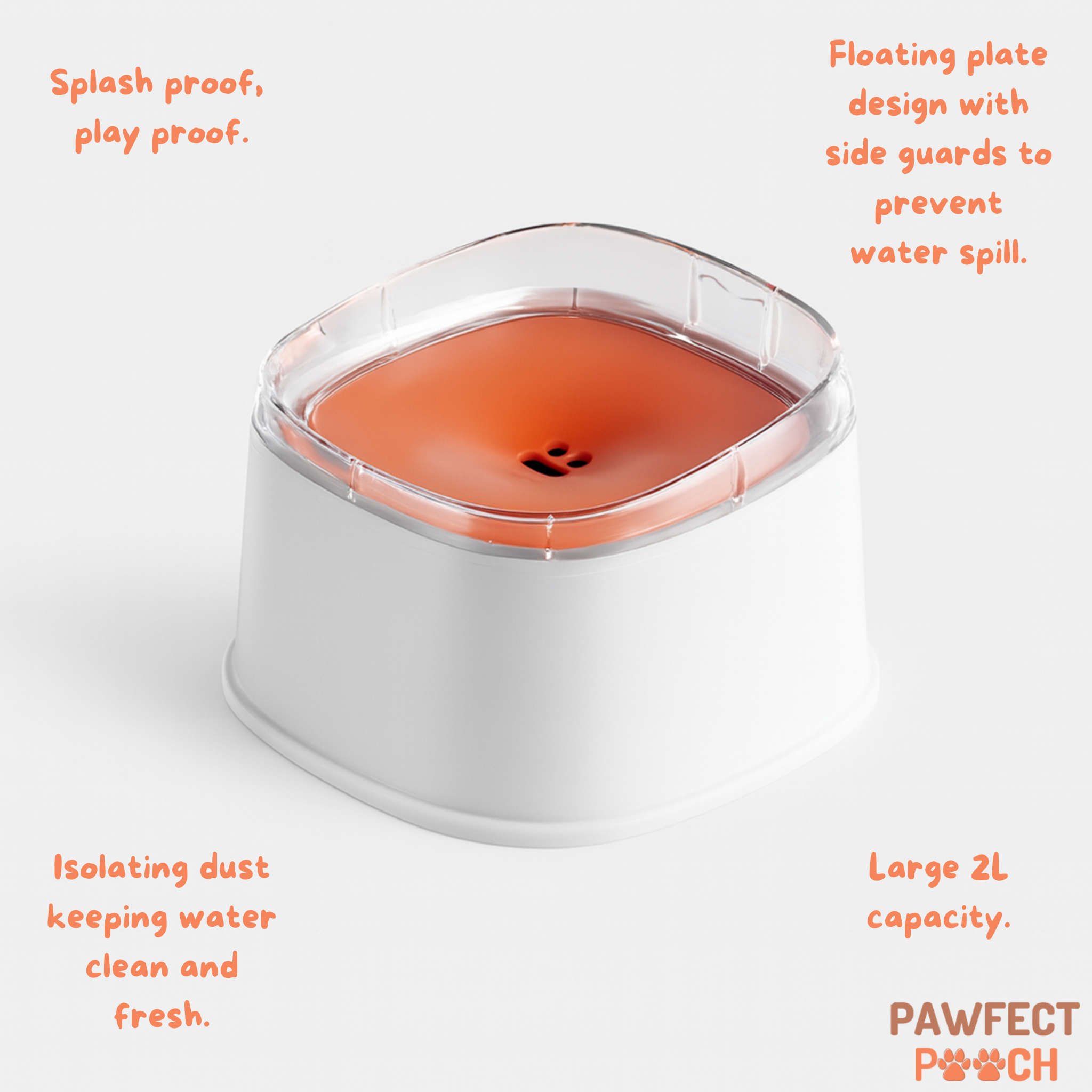 Large 2L Floating Dog Water Bowl - No Spill Design